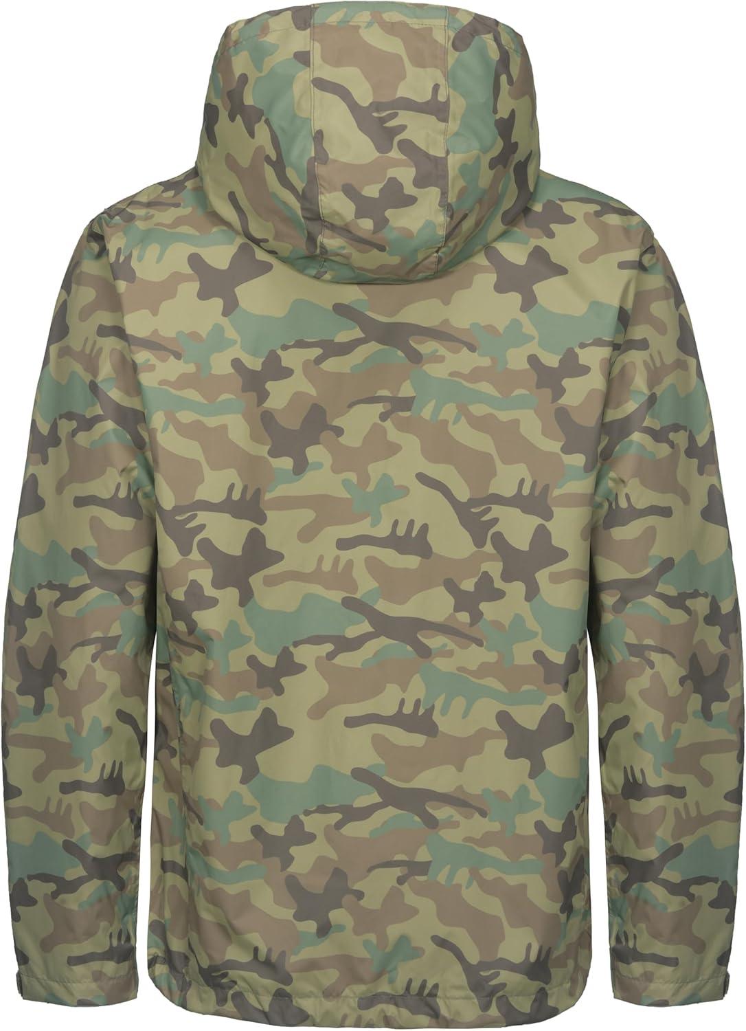 imageLittle Donkey Andy Mens Waterproof Rain Jacket Outdoor Lightweight Rain Shell Coat for HikingGolfTravelA18jungle Camouflage