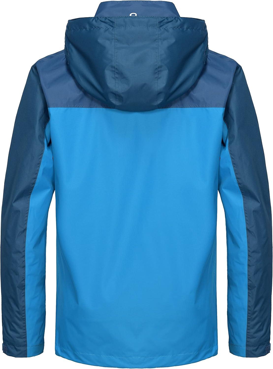 imageLittle Donkey Andy Mens Waterproof Rain Jacket Outdoor Lightweight Rain Shell Coat for HikingGolfTravelB2blue MirageAqua