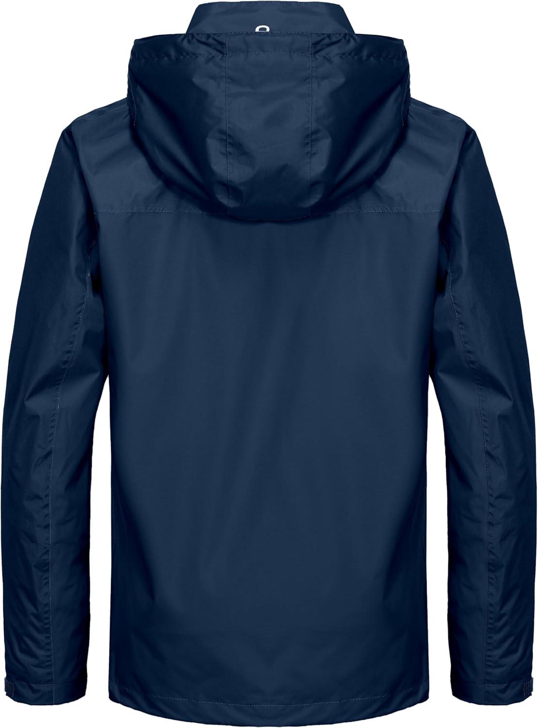 imageLittle Donkey Andy Mens Waterproof Rain Jacket Outdoor Lightweight Rain Shell Coat for HikingGolfTravelB8deep BlueDeep Blue