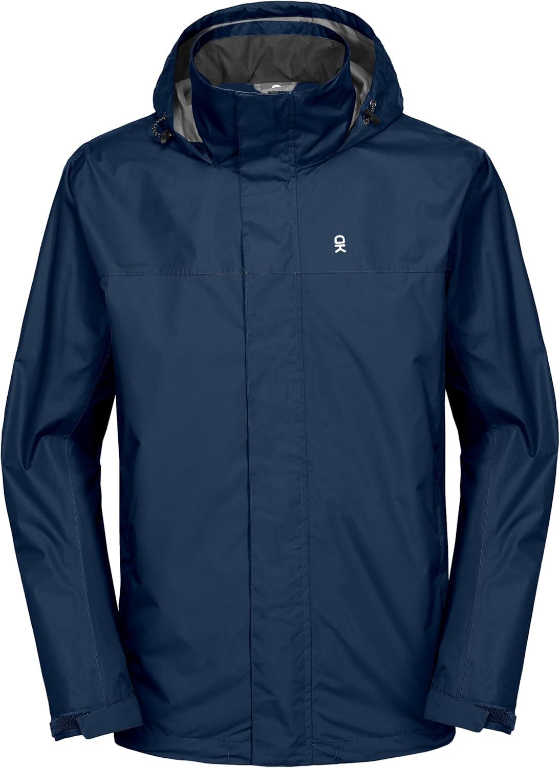 imageLittle Donkey Andy Mens Waterproof Rain Jacket Outdoor Lightweight Rain Shell Coat for HikingGolfTravelB8deep BlueDeep Blue