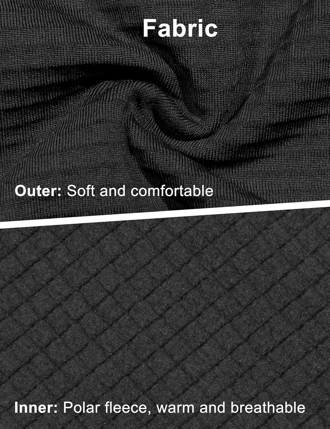 imageLittle Donkey Andy Mens Winter Lightweight Warm Fleece Running Jacket Breathable Hooded Thermal Jacket with Thumb HolesUpgraded Black