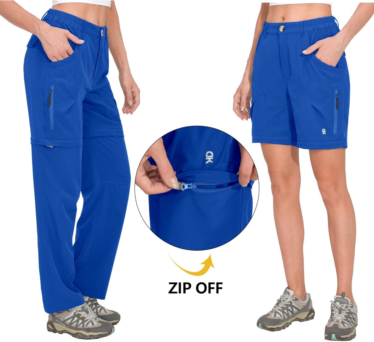imageLittle Donkey Andy Womens Convertible Hiking Pants Quick Dry Zip Off Shorts Lightweight Fishing Travel TrousersZroyal Blue