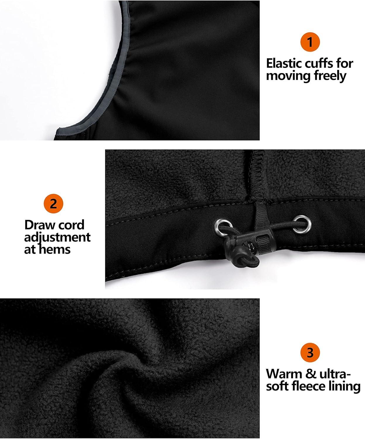 imageLittle Donkey Andy Womens Fleece Lined Softshell Vest Lightweight Windproof Sleeveless Jacket for Hiking Outdoor Travel GolfBlack
