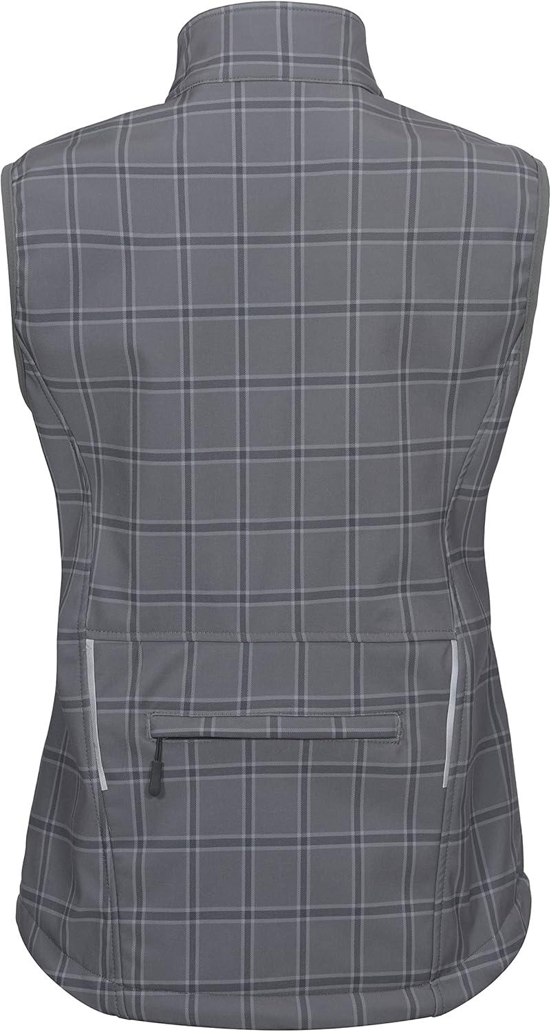 imageLittle Donkey Andy Womens Fleece Lined Softshell Vest Lightweight Windproof Sleeveless Jacket for Hiking Outdoor Travel GolfGray Plaid