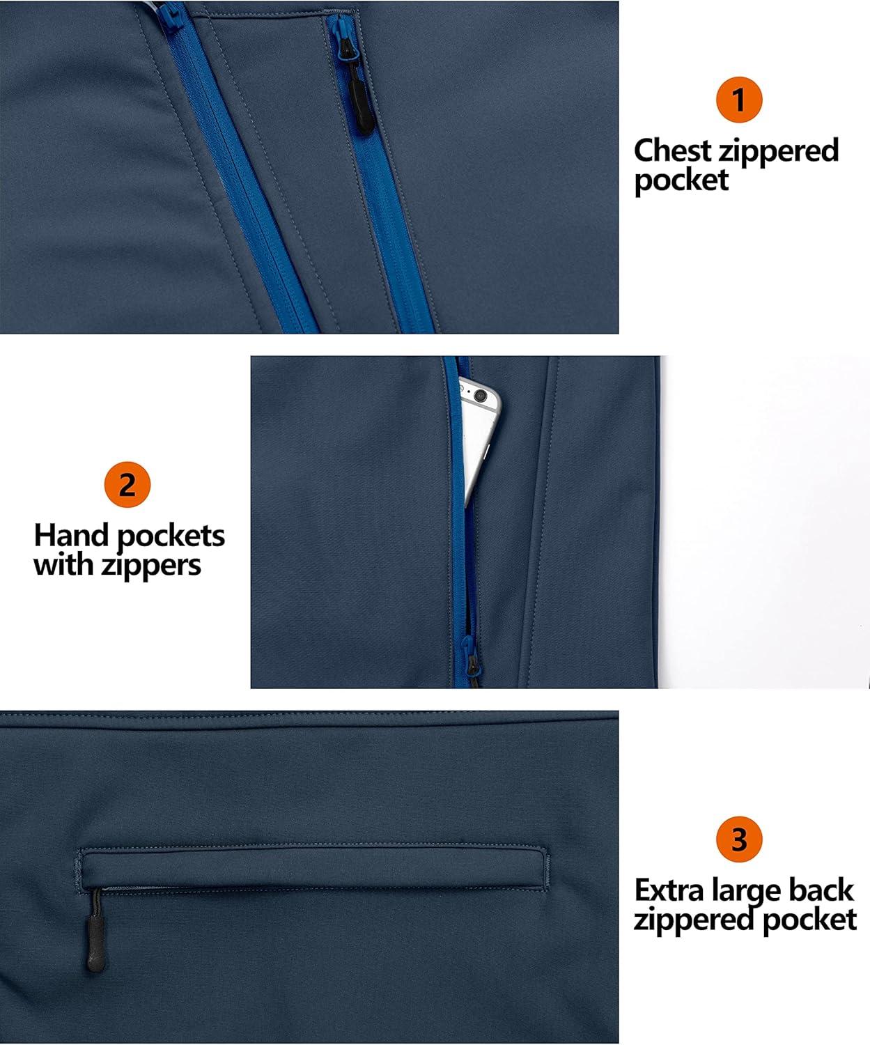 imageLittle Donkey Andy Womens Fleece Lined Softshell Vest Lightweight Windproof Sleeveless Jacket for Hiking Outdoor Travel GolfNavy Blue