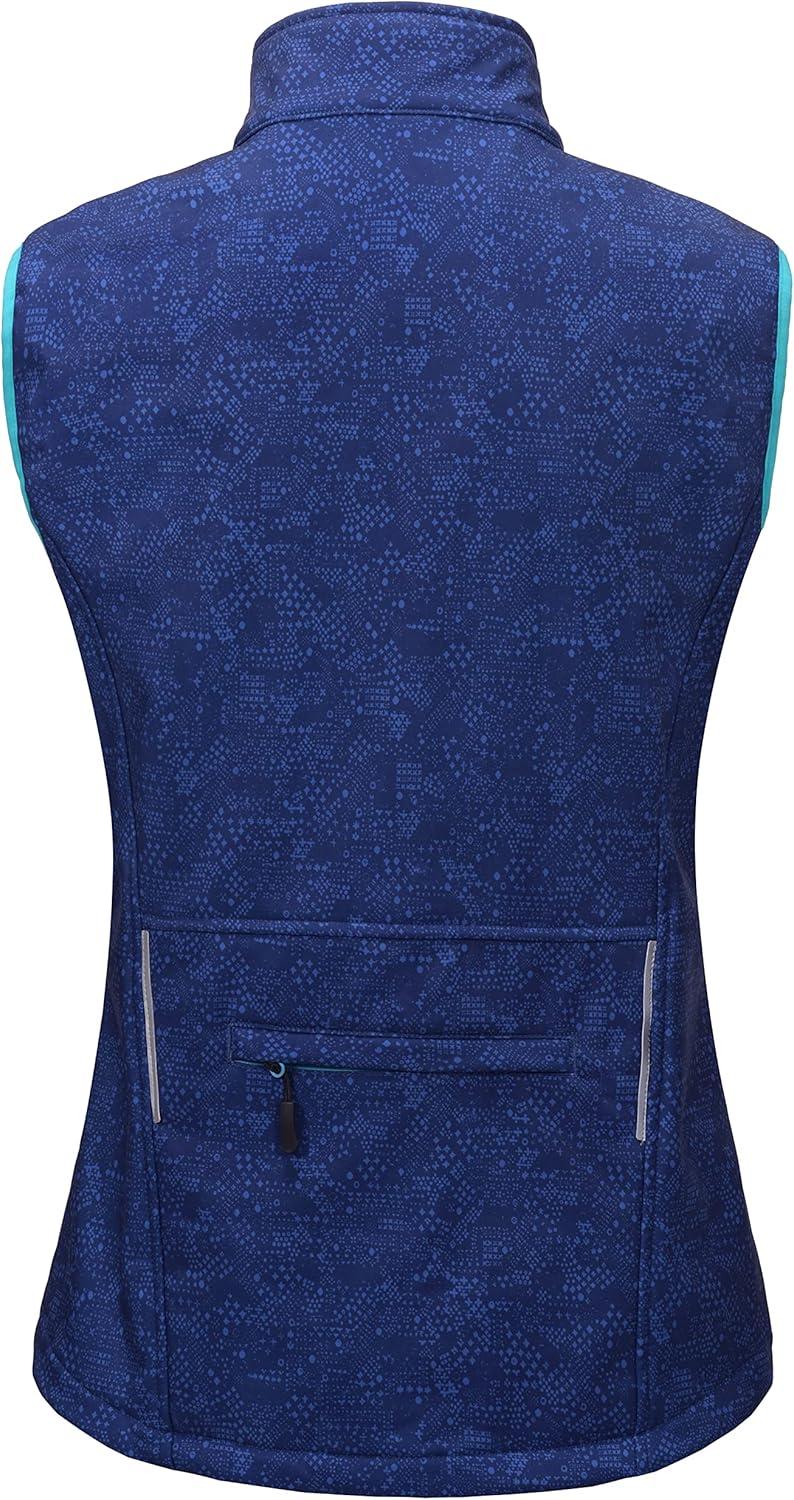 imageLittle Donkey Andy Womens Fleece Lined Softshell Vest Lightweight Windproof Sleeveless Jacket for Hiking Outdoor Travel GolfNavy Blue Floral