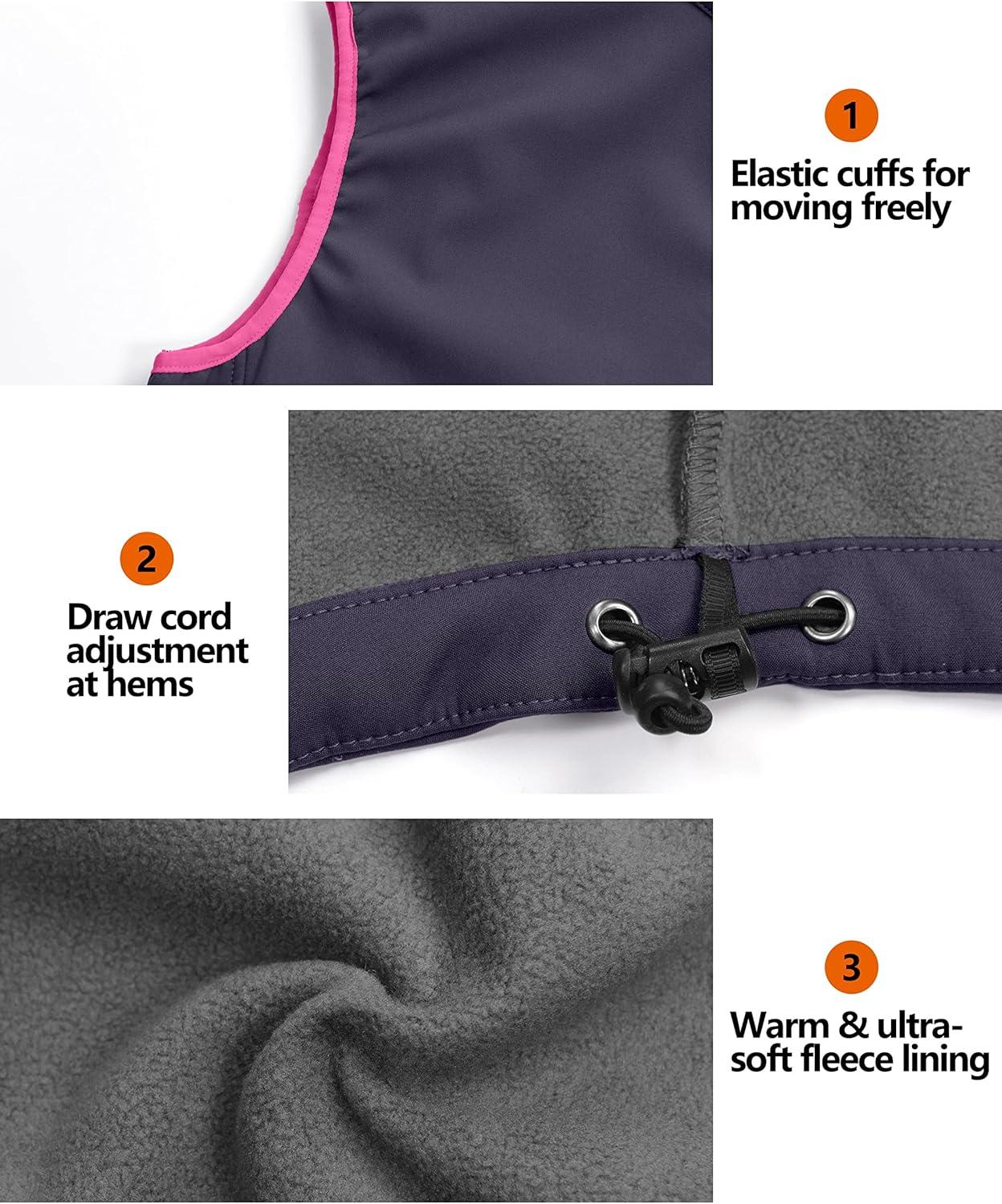 imageLittle Donkey Andy Womens Fleece Lined Softshell Vest Lightweight Windproof Sleeveless Jacket for Hiking Outdoor Travel GolfPurple