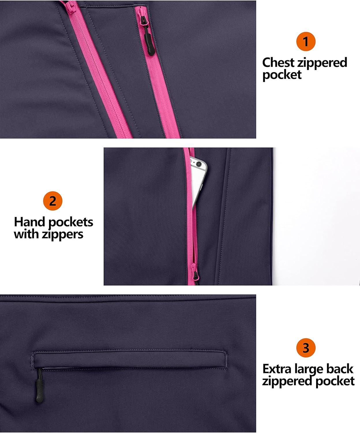 imageLittle Donkey Andy Womens Fleece Lined Softshell Vest Lightweight Windproof Sleeveless Jacket for Hiking Outdoor Travel GolfPurple