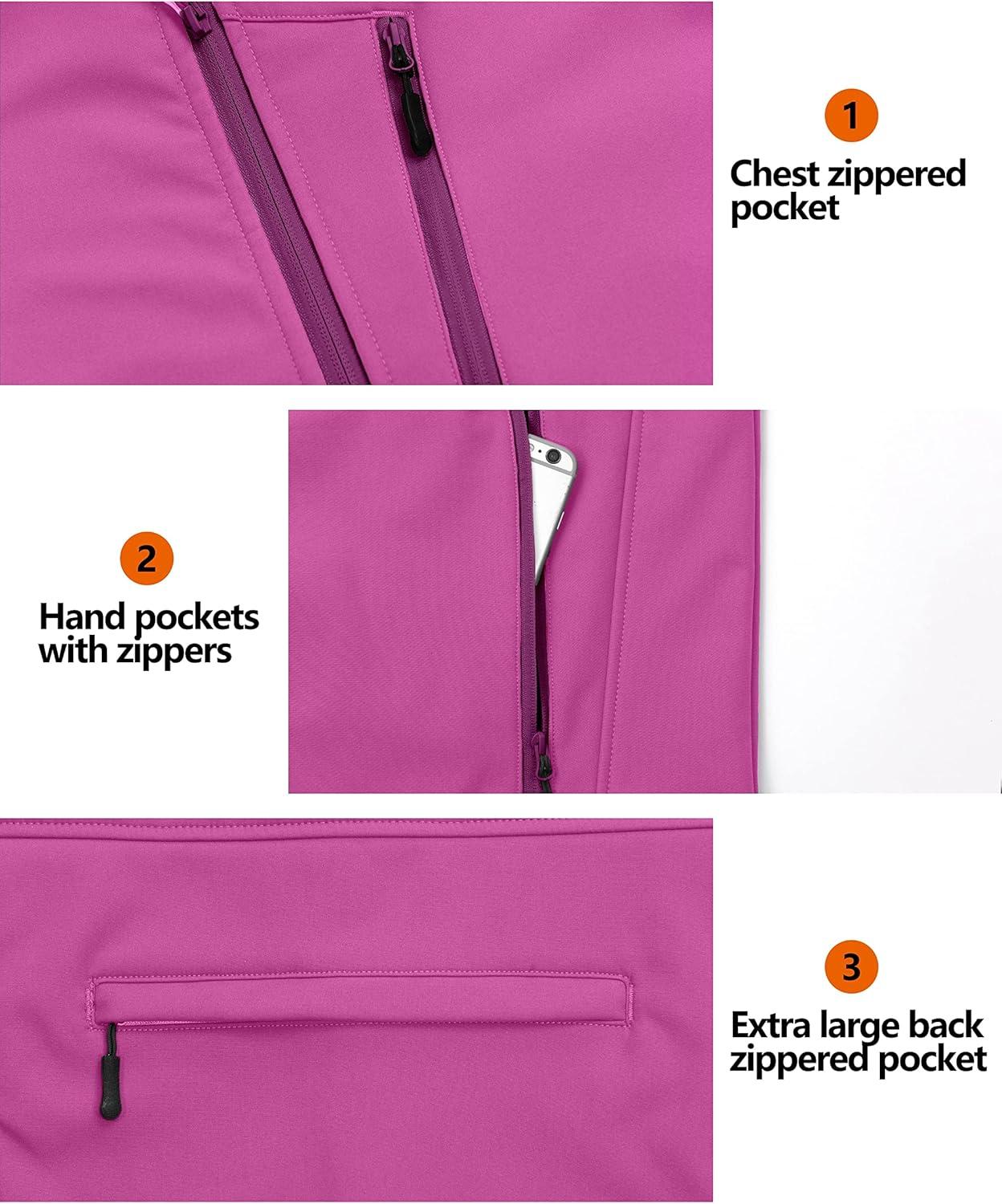 imageLittle Donkey Andy Womens Fleece Lined Softshell Vest Lightweight Windproof Sleeveless Jacket for Hiking Outdoor Travel GolfRose