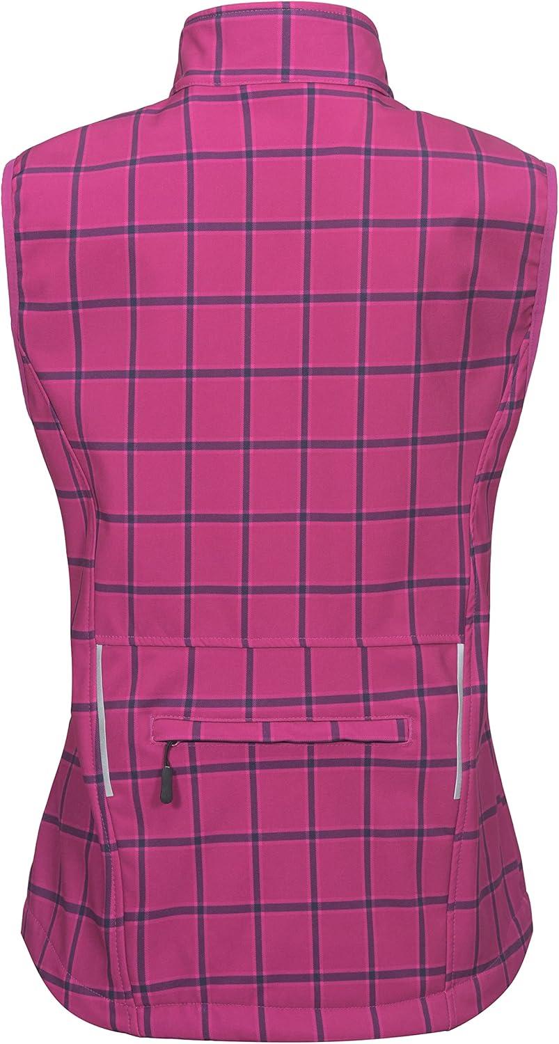 imageLittle Donkey Andy Womens Fleece Lined Softshell Vest Lightweight Windproof Sleeveless Jacket for Hiking Outdoor Travel GolfRose Plaid