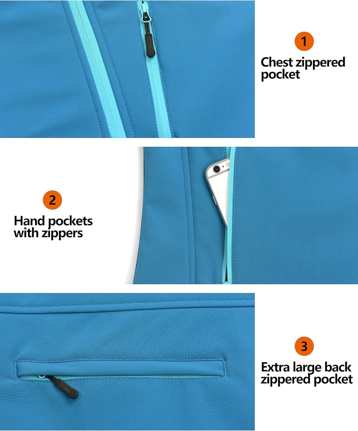 imageLittle Donkey Andy Womens Fleece Lined Softshell Vest Lightweight Windproof Sleeveless Jacket for Hiking Outdoor Travel GolfSwedish Blue