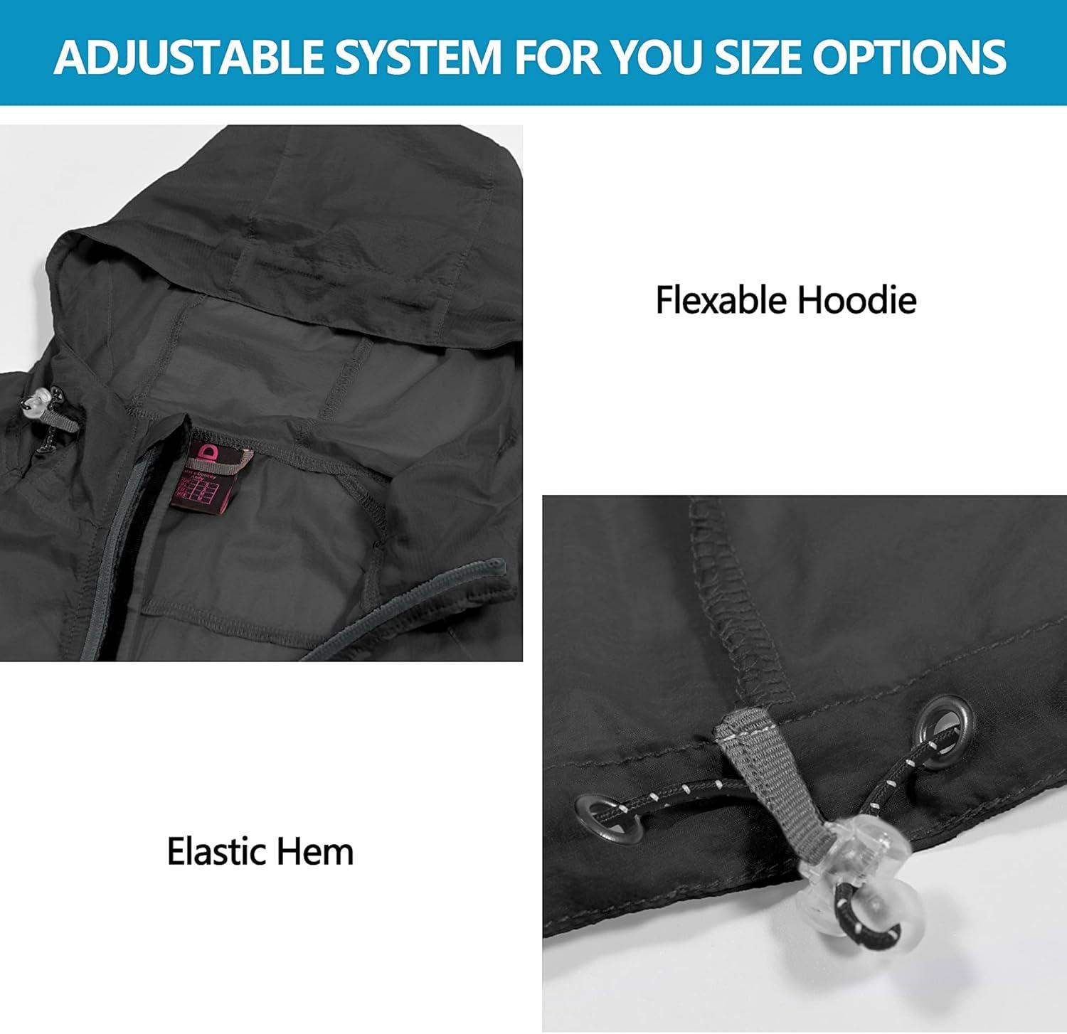 imageLittle Donkey Andy Womens Full Zip Sun Protection Hoodie Jacket Long Sleeve Shirt Running Hiking Golf Water Repellent UPF50