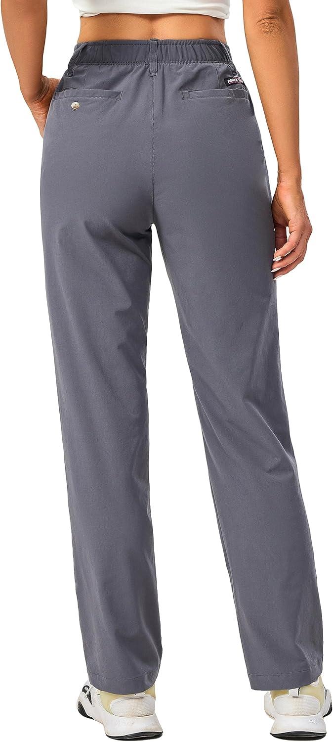 imageLittle Donkey Andy Womens Golf Pants Stretch Quick Dry Lightweight Straight Leg Business Casual Slacks with PocketsAgrey