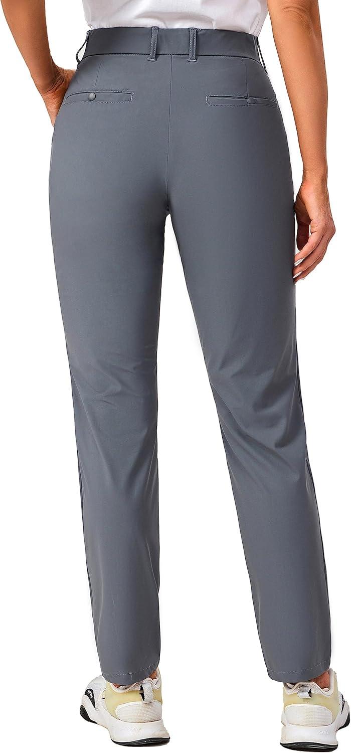 imageLittle Donkey Andy Womens Golf Pants Stretch Quick Dry Lightweight Straight Leg Business Casual Slacks with PocketsCastlerock Grey