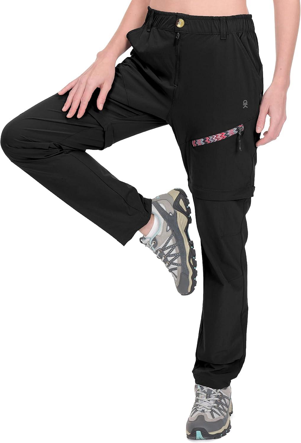 imageLittle Donkey Andy Womens Hiking Pants Lightweight Convertible ZipOff Pants Quick Dry UPF 50Pants Black