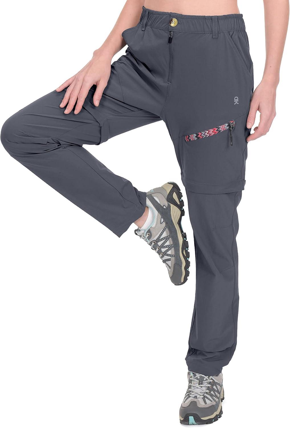imageLittle Donkey Andy Womens Hiking Pants Lightweight Convertible ZipOff Pants Quick Dry UPF 50Pants Dark Grey