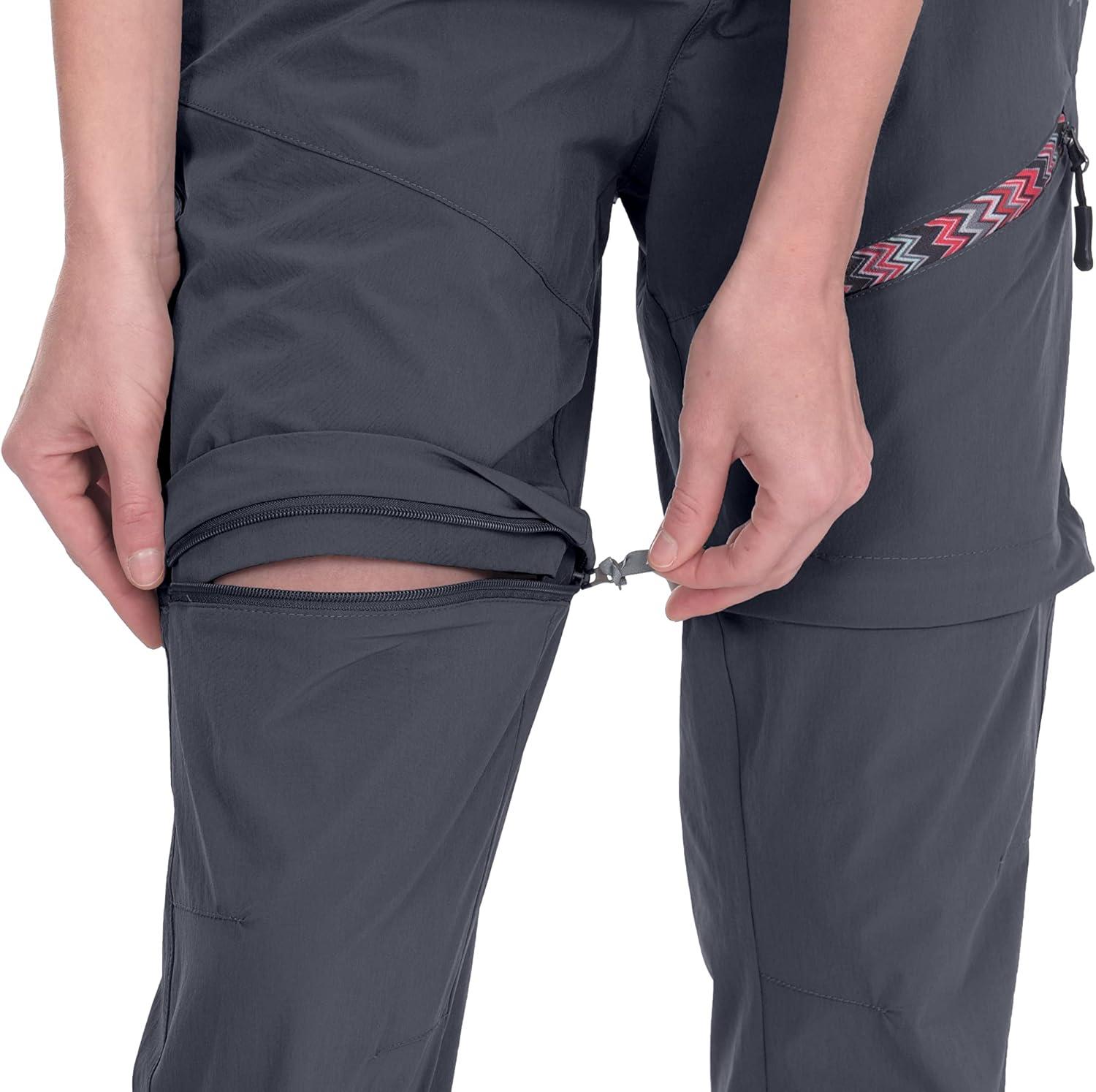 imageLittle Donkey Andy Womens Hiking Pants Lightweight Convertible ZipOff Pants Quick Dry UPF 50Pants Dark Grey