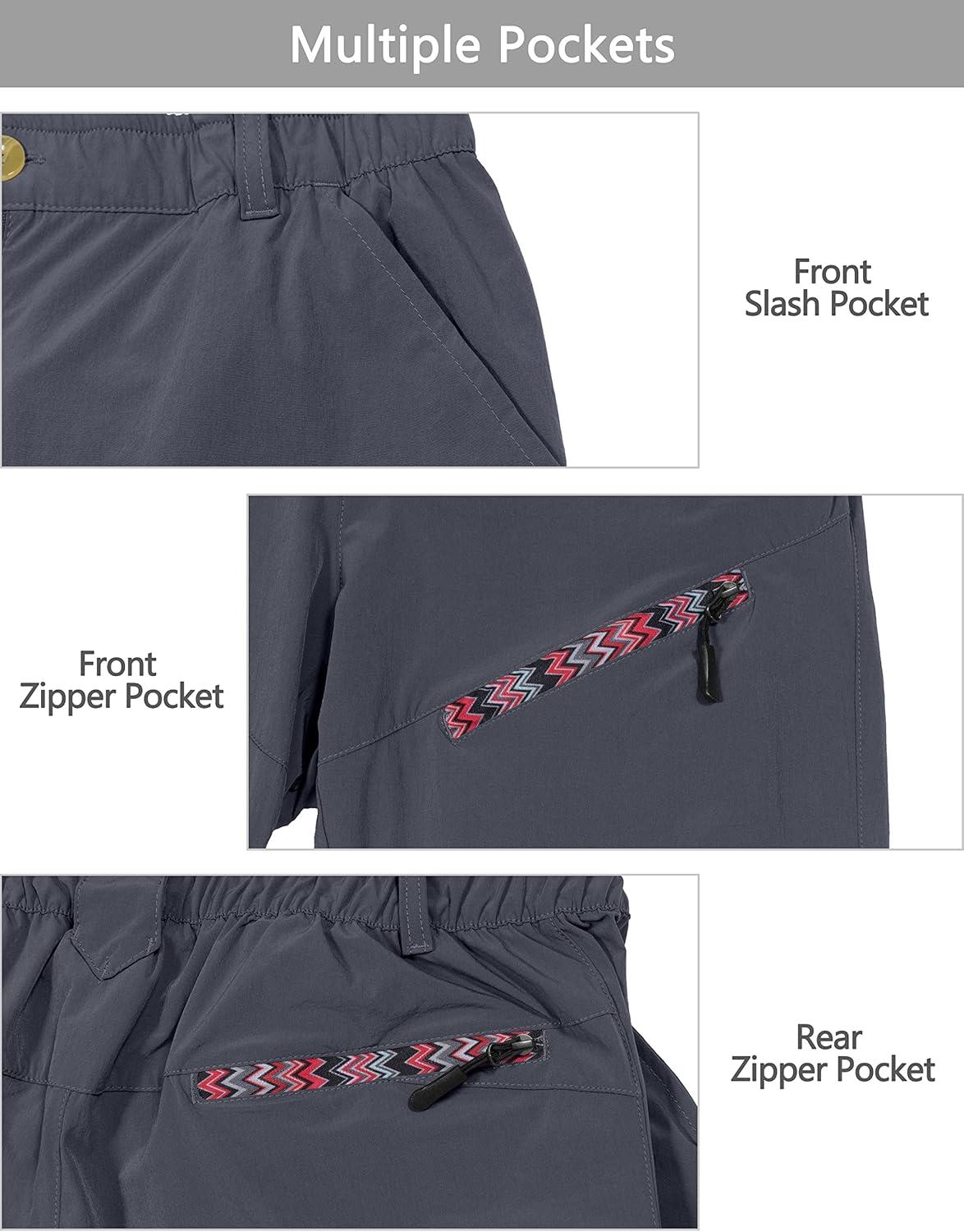 imageLittle Donkey Andy Womens Hiking Pants Lightweight Convertible ZipOff Pants Quick Dry UPF 50Pants Dark Grey