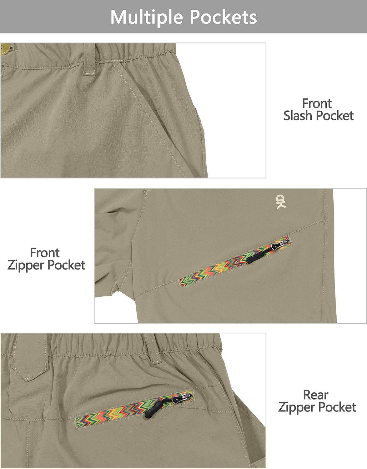 imageLittle Donkey Andy Womens Hiking Pants Lightweight Convertible ZipOff Pants Quick Dry UPF 50Pants Dark Khaki