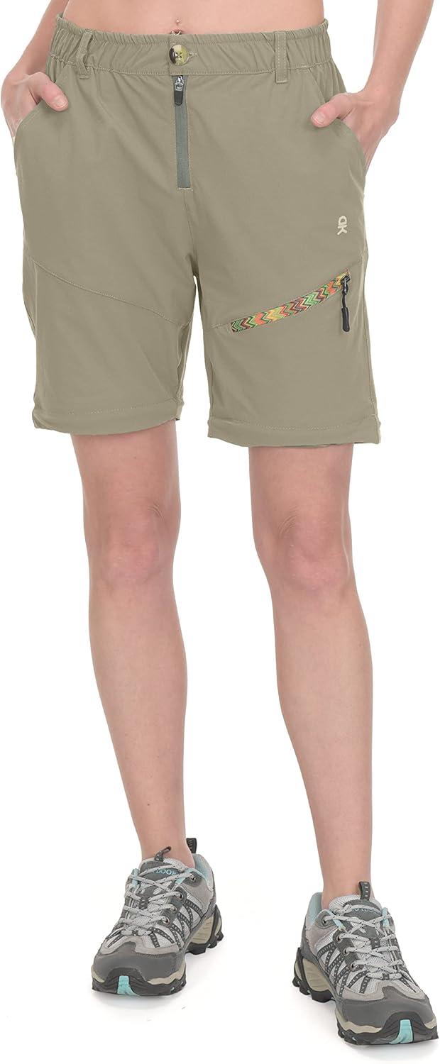 imageLittle Donkey Andy Womens Hiking Pants Lightweight Convertible ZipOff Pants Quick Dry UPF 50Pants Dark Khaki