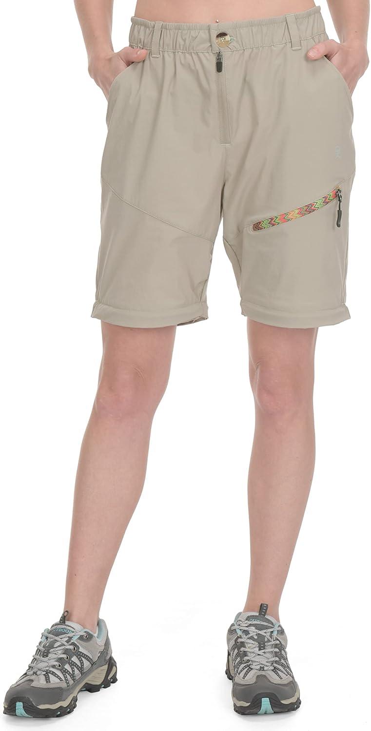 imageLittle Donkey Andy Womens Hiking Pants Lightweight Convertible ZipOff Pants Quick Dry UPF 50Pants Khaki