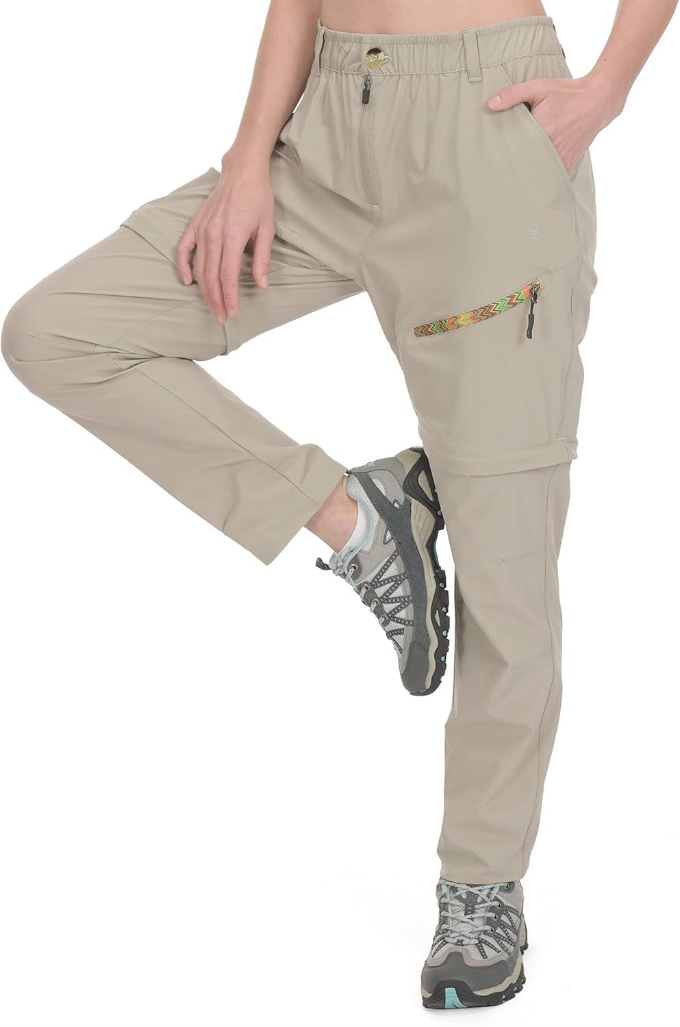 imageLittle Donkey Andy Womens Hiking Pants Lightweight Convertible ZipOff Pants Quick Dry UPF 50Pants Khaki