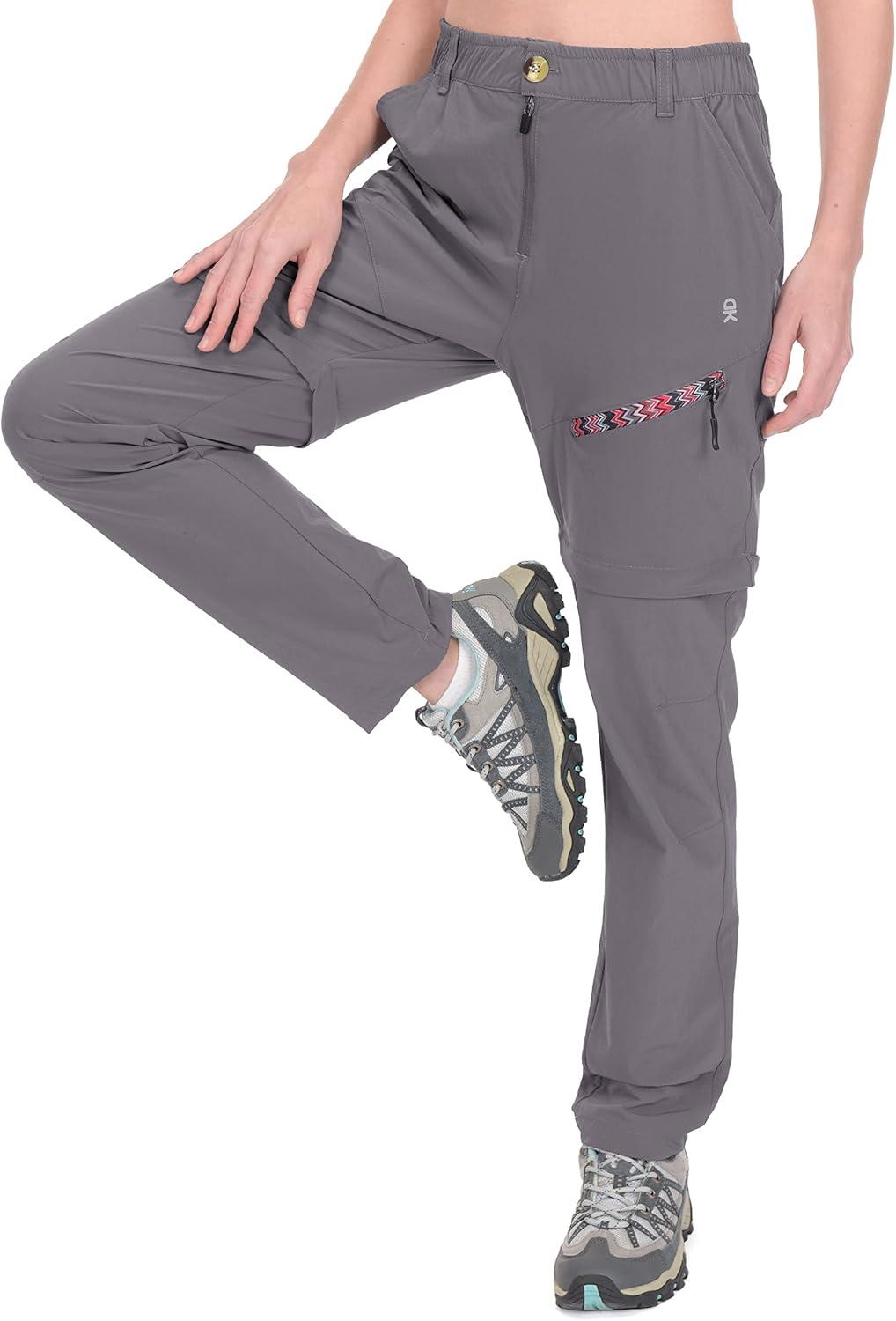 imageLittle Donkey Andy Womens Hiking Pants Lightweight Convertible ZipOff Pants Quick Dry UPF 50Pants Steel Gray