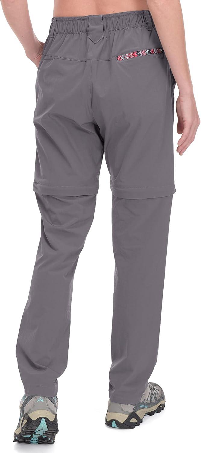 imageLittle Donkey Andy Womens Hiking Pants Lightweight Convertible ZipOff Pants Quick Dry UPF 50Pants Steel Gray