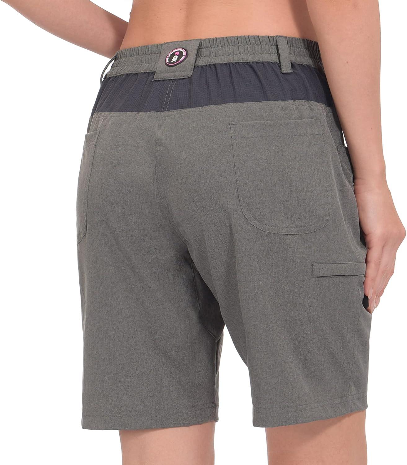 imageLittle Donkey Andy Womens Hiking Shorts 105 Inch Inseam Lightweight Quick Dry Running Golf Shorts with Zipper PocketsGray Heather