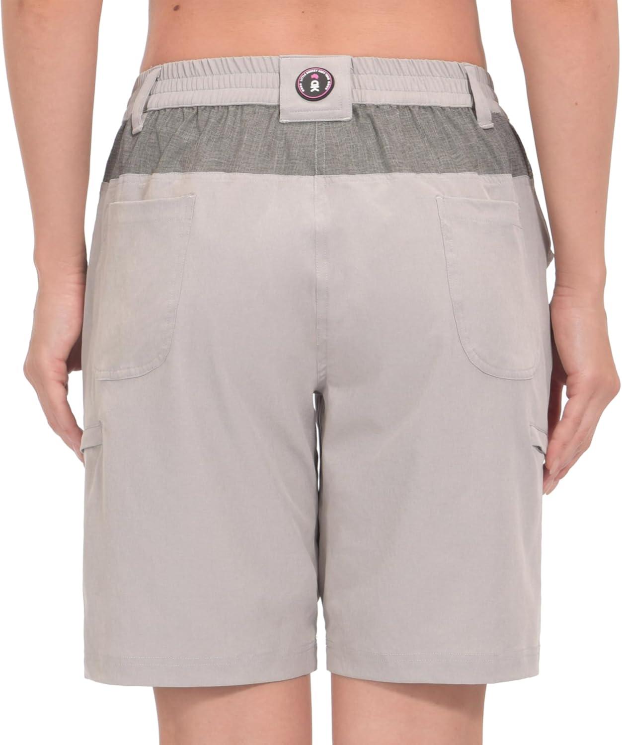 imageLittle Donkey Andy Womens Hiking Shorts 105 Inch Inseam Lightweight Quick Dry Running Golf Shorts with Zipper PocketsLight Gray Heather