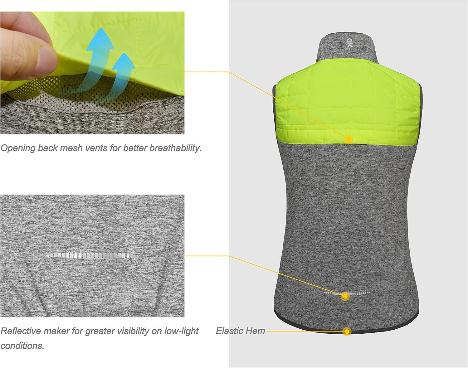 imageLittle Donkey Andy Womens Lightweight Golf Vest Warm Outdoor Sleeveless Jacket for Hiking Travel Running Casual6 GrayFluorescent Yellow
