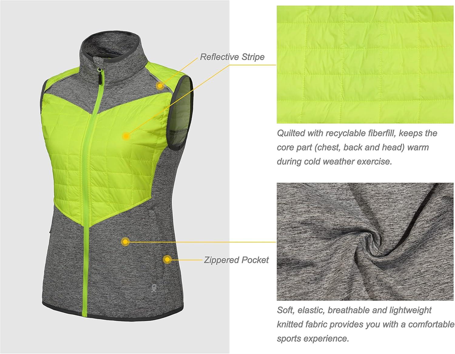 imageLittle Donkey Andy Womens Lightweight Golf Vest Warm Outdoor Sleeveless Jacket for Hiking Travel Running Casual6 GrayFluorescent Yellow