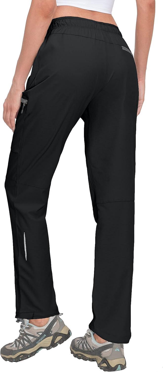 imageLittle Donkey Andy Womens Lightweight Quick Dry Cargo Hiking Pants UPF 50 Stretch Travel Casual TrousersA01 Black