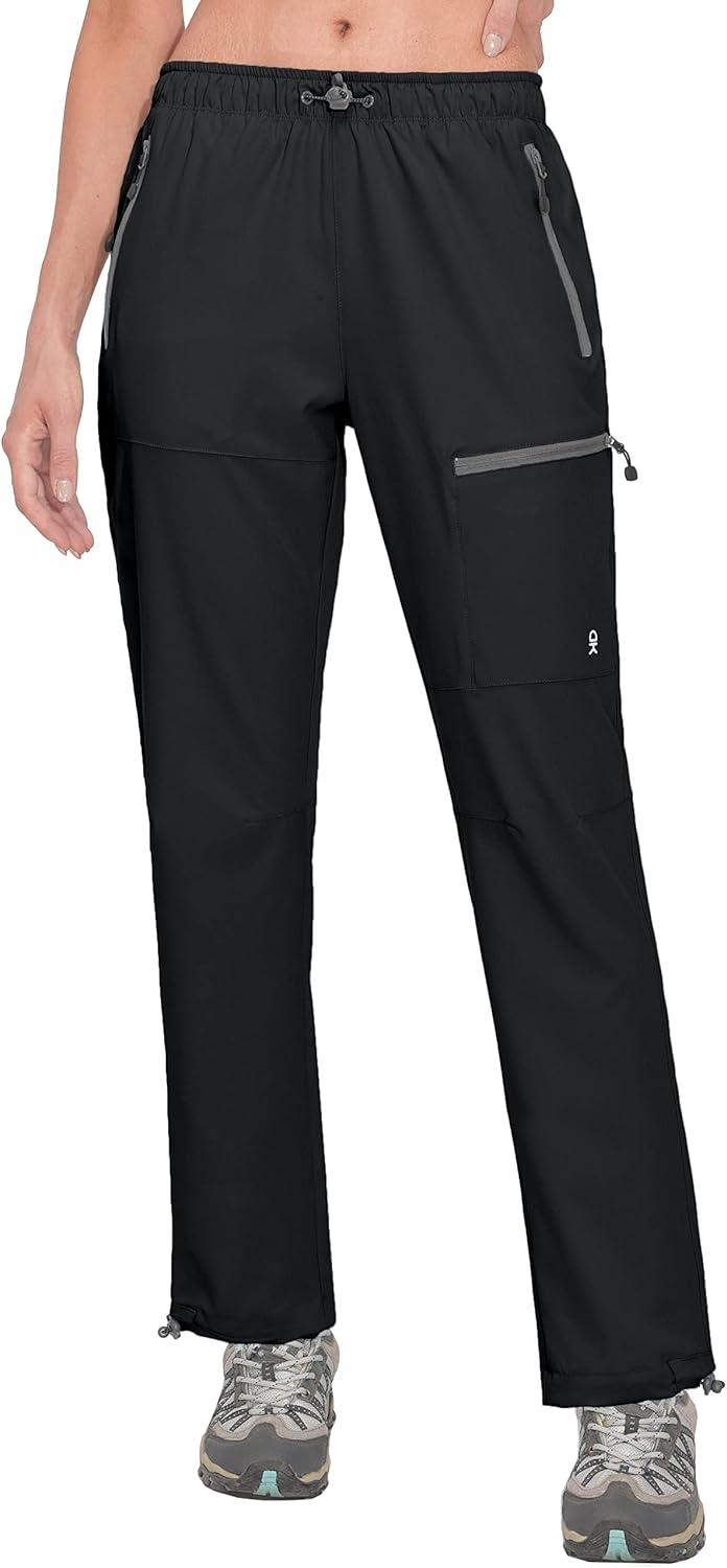 imageLittle Donkey Andy Womens Lightweight Quick Dry Cargo Hiking Pants UPF 50 Stretch Travel Casual TrousersA01 Black