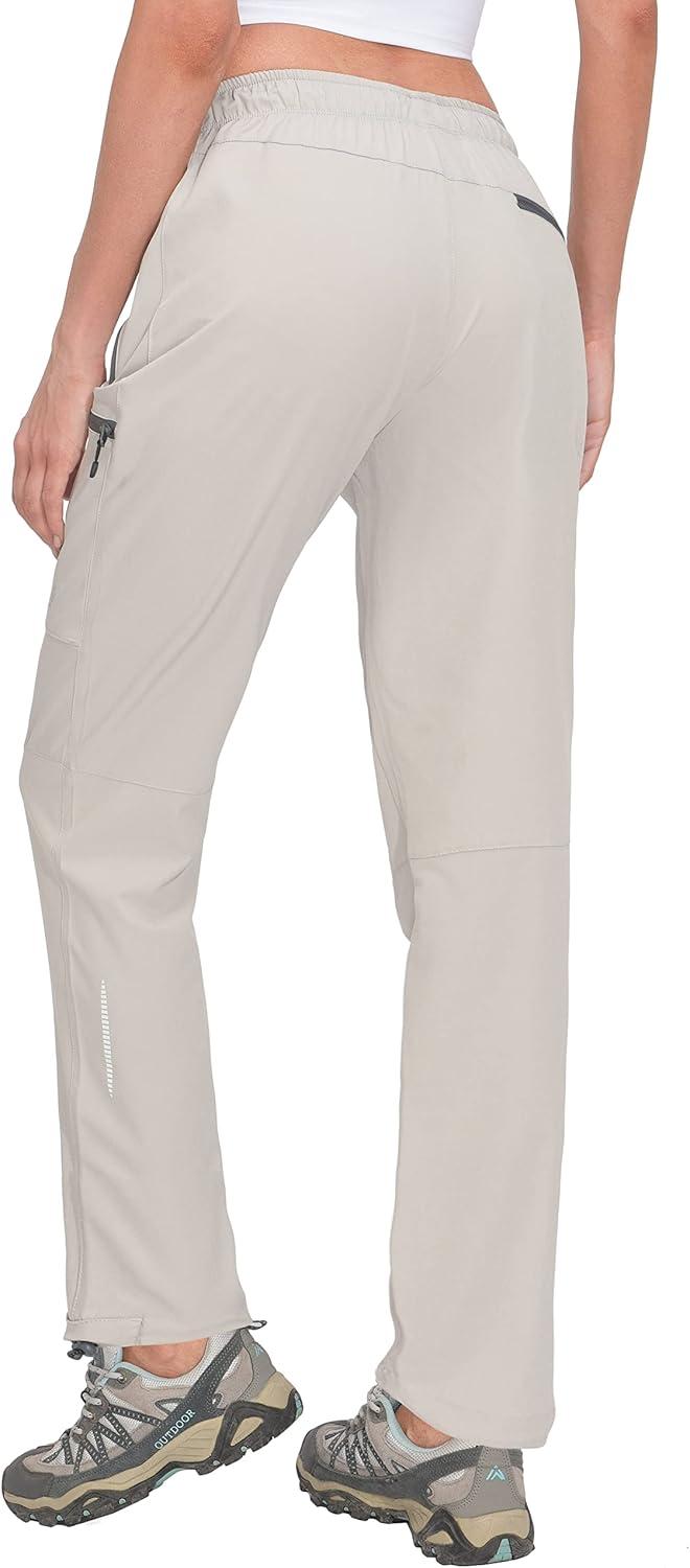 imageLittle Donkey Andy Womens Lightweight Quick Dry Cargo Hiking Pants UPF 50 Stretch Travel Casual TrousersA03 Light Gray