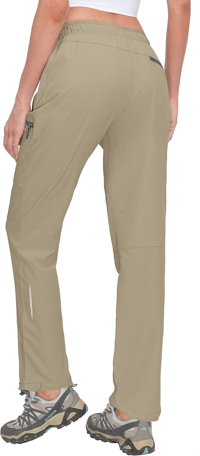 imageLittle Donkey Andy Womens Lightweight Quick Dry Cargo Hiking Pants UPF 50 Stretch Travel Casual TrousersA04 Khaki