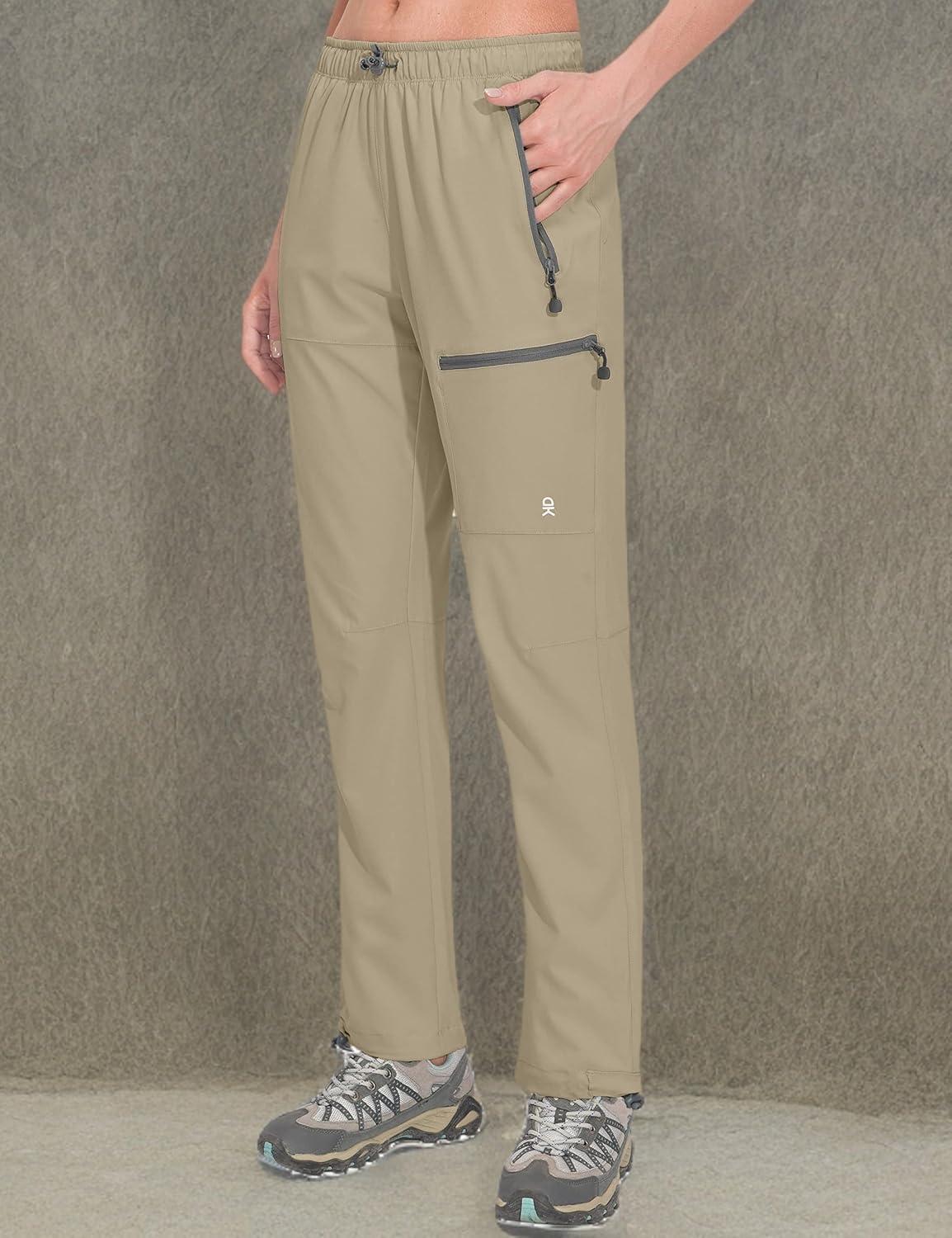 imageLittle Donkey Andy Womens Lightweight Quick Dry Cargo Hiking Pants UPF 50 Stretch Travel Casual TrousersA04 Khaki