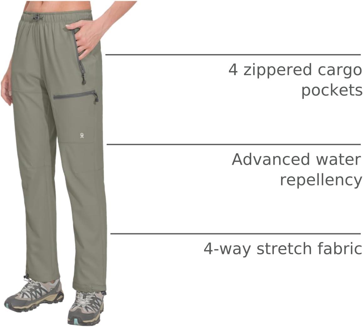 imageLittle Donkey Andy Womens Lightweight Quick Dry Cargo Hiking Pants UPF 50 Stretch Travel Casual TrousersA05 Sage