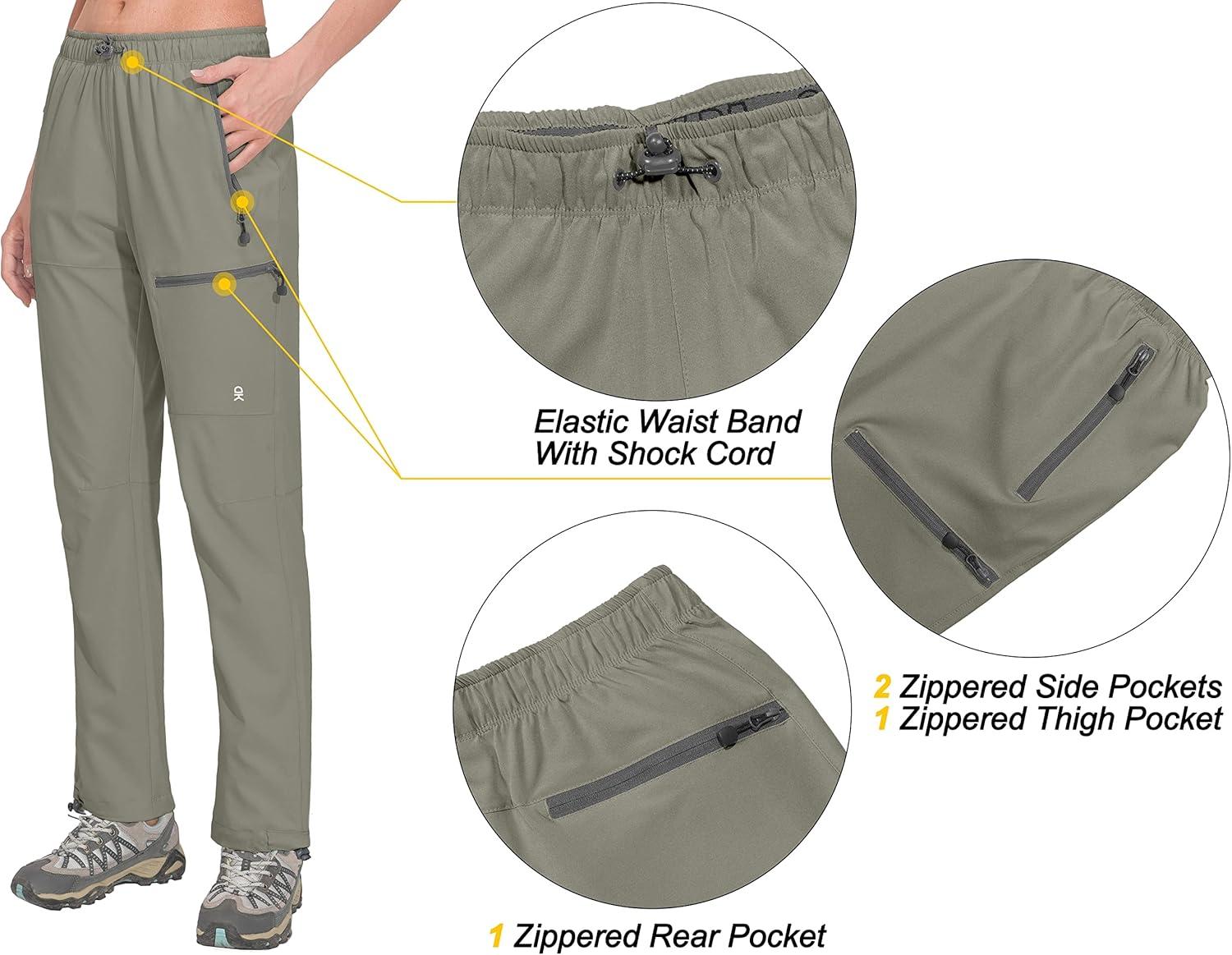 imageLittle Donkey Andy Womens Lightweight Quick Dry Cargo Hiking Pants UPF 50 Stretch Travel Casual TrousersA05 Sage