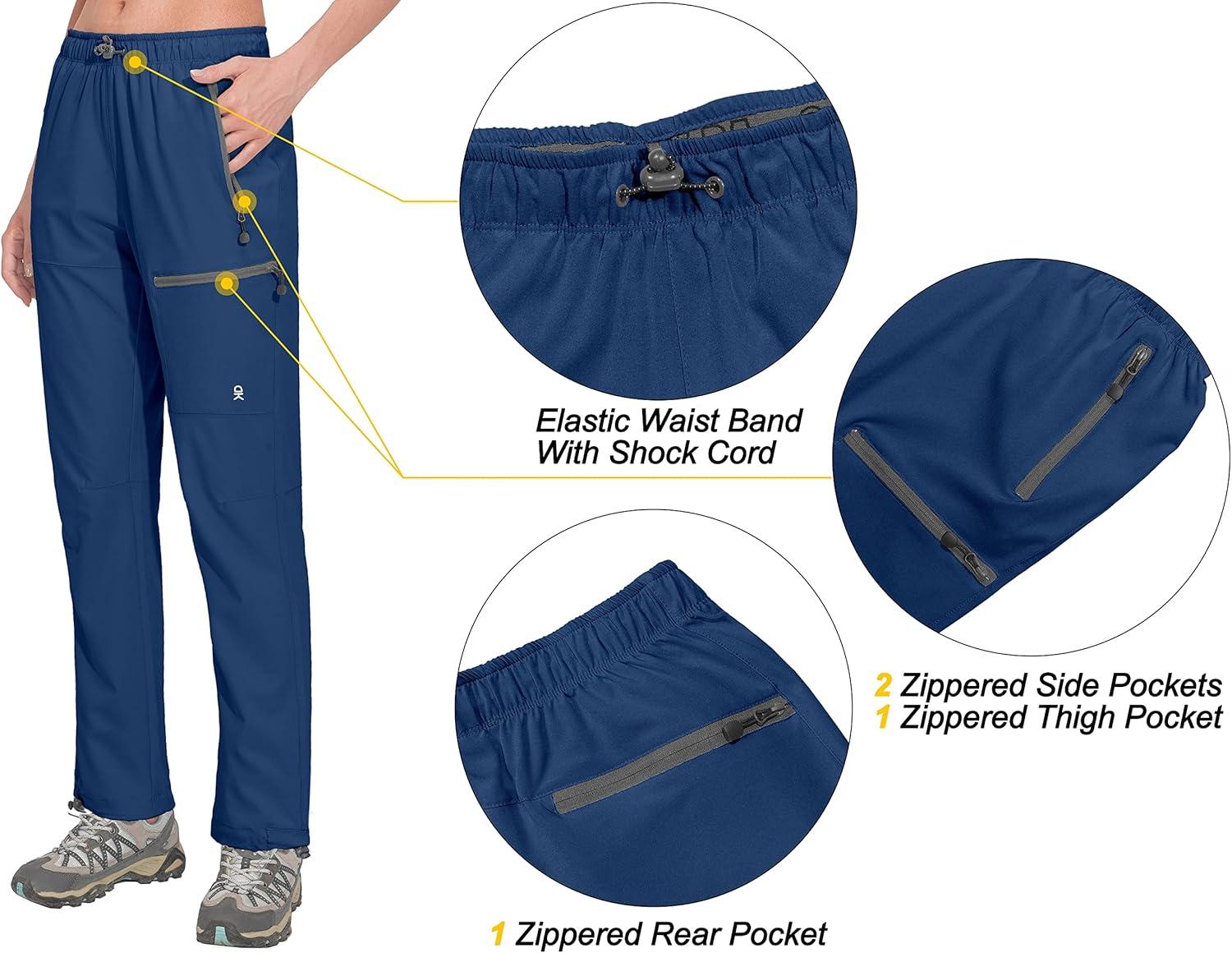 imageLittle Donkey Andy Womens Lightweight Quick Dry Cargo Hiking Pants UPF 50 Stretch Travel Casual TrousersA10 Deep Blue