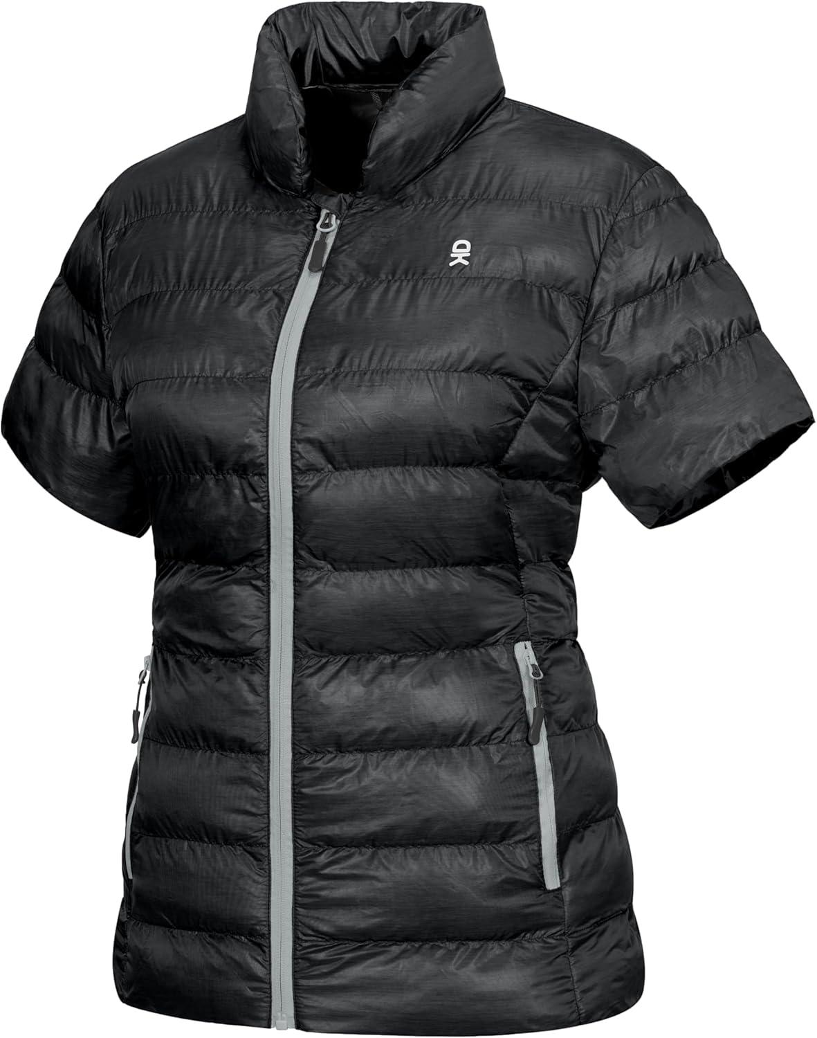 imageLittle Donkey Andy Womens Lightweight Short Sleeve Jacket Warm Windproof Puffer Vest for Travel Hiking Running