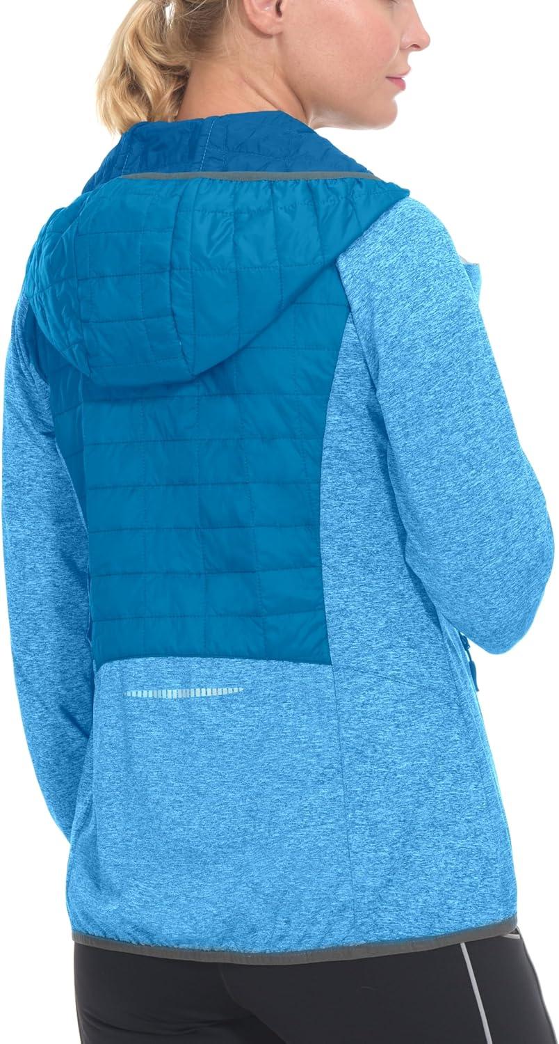 imageLittle Donkey Andy Womens Lightweight Thermal Running Jacket Hybrid Quilted Full Zip Golf Jacket with Hood5 Vivid Blue