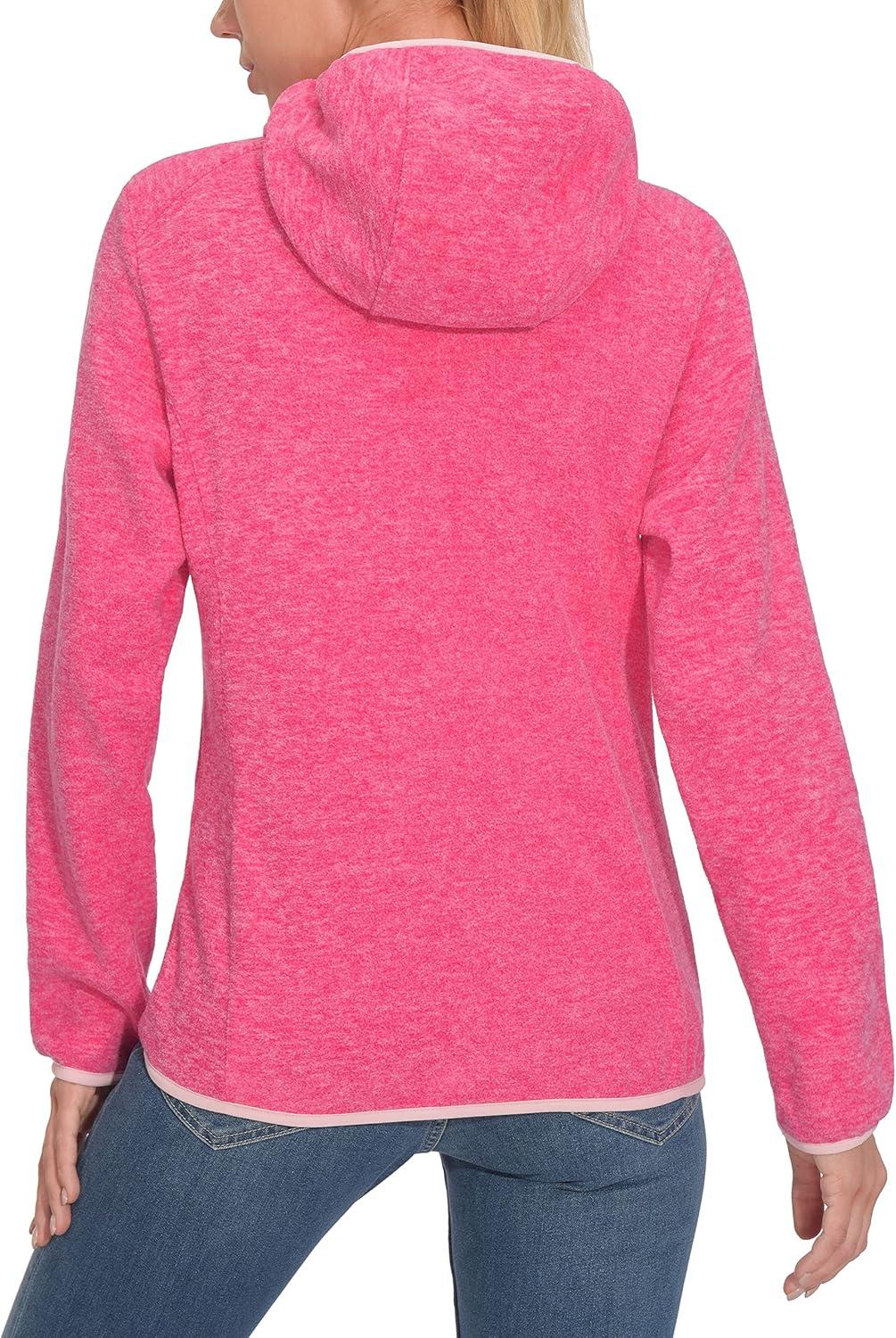 imageLittle Donkey Andy Womens Lightweight Warm Polar Fleece Running Jacket Hooded FullZip Thermal Coat Hiking Travel CasualRose Heather