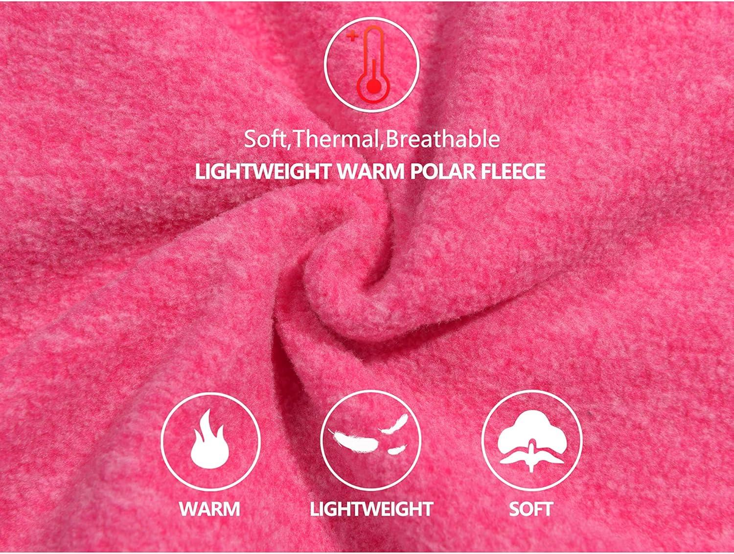 imageLittle Donkey Andy Womens Lightweight Warm Polar Fleece Running Jacket Hooded FullZip Thermal Coat Hiking Travel CasualRose Heather