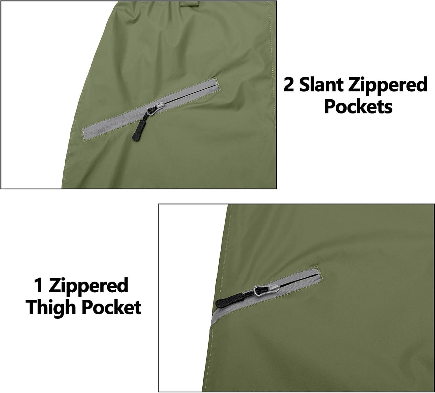 imageLittle Donkey Andy Womens Lightweight Waterproof Rain Pants Breathable Hiking Pants for Outdoor FishingA05 Olive