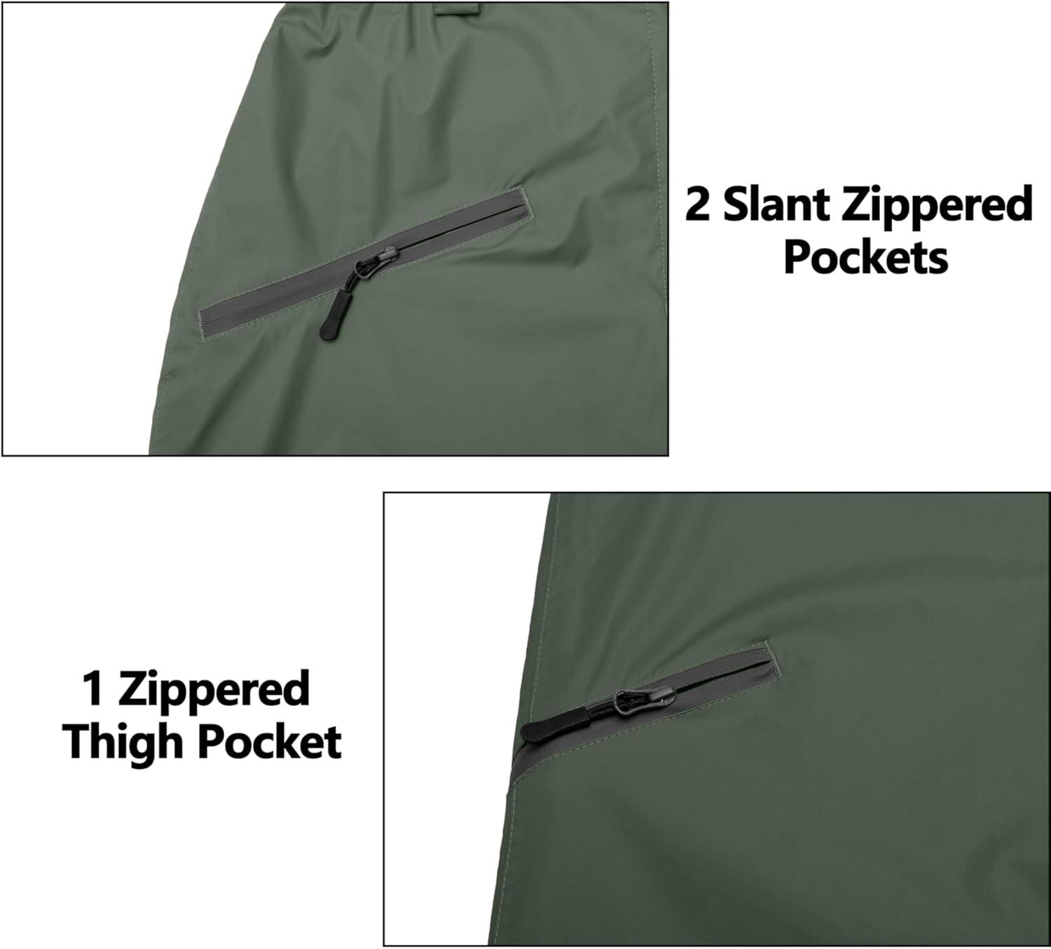 imageLittle Donkey Andy Womens Lightweight Waterproof Rain Pants Breathable Hiking Pants for Outdoor FishingA06 Military Olive