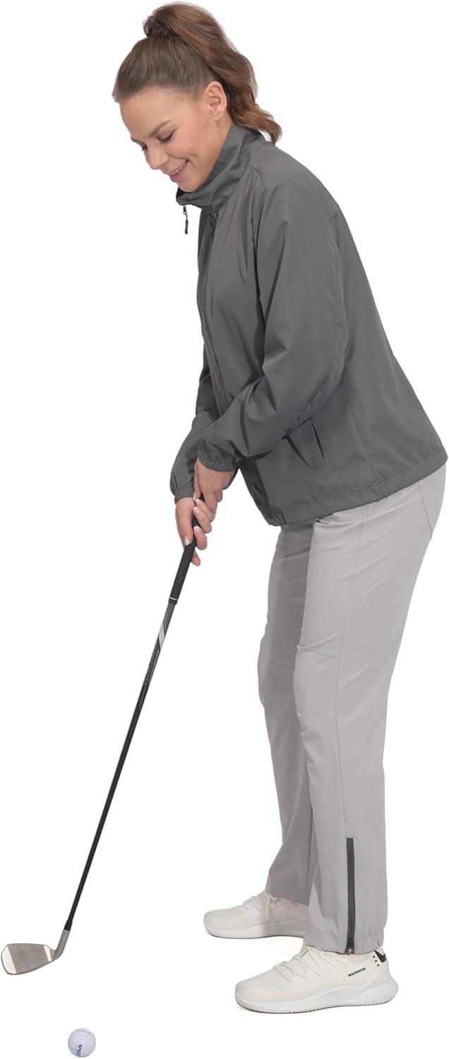 imageLittle Donkey Andy Womens Lightweight Windbreaker Jacket Breathable Windproof Jacket Hiking Running Golf UPF50B2grey