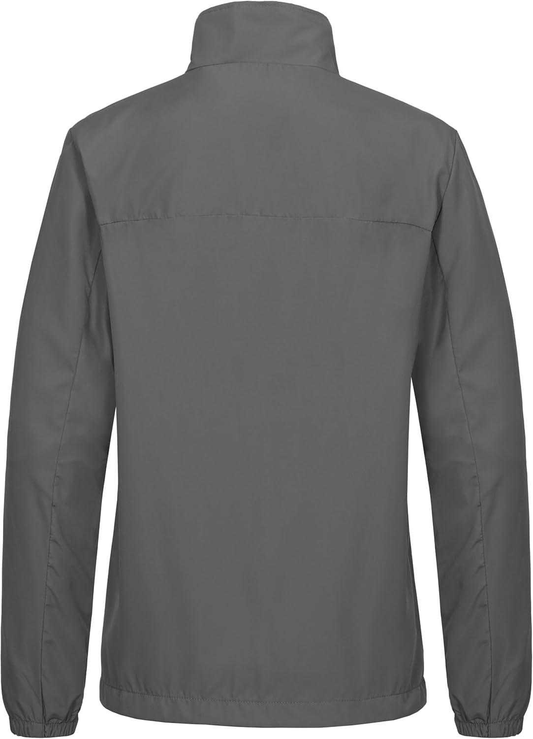 imageLittle Donkey Andy Womens Lightweight Windbreaker Jacket Breathable Windproof Jacket Hiking Running Golf UPF50B2grey