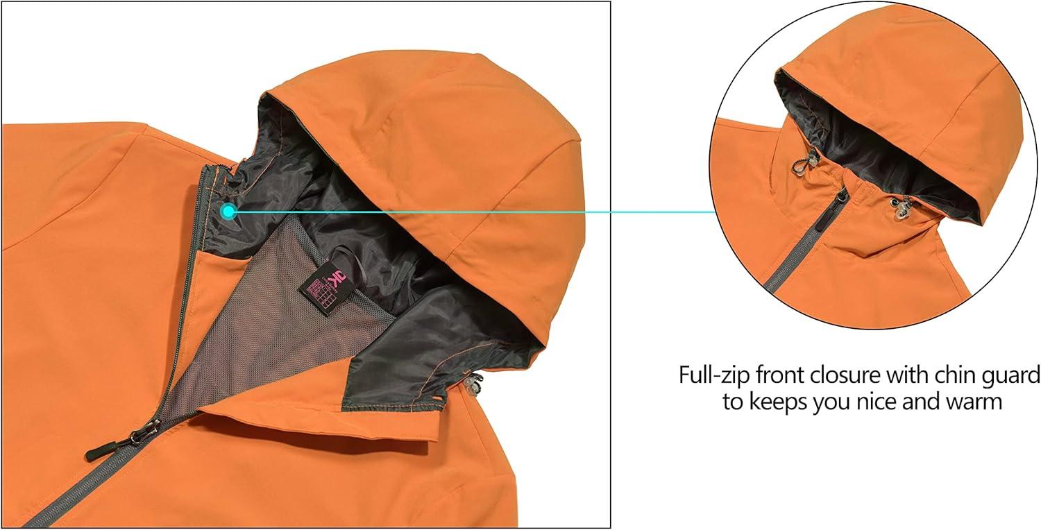 imageLittle Donkey Andy Womens Lightweight Windbreaker Jacket Breathable Windproof Jacket Hiking Running Golf UPF50Orange