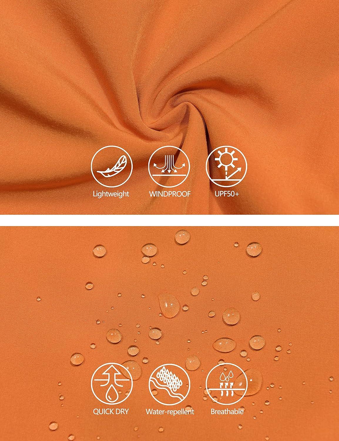 imageLittle Donkey Andy Womens Lightweight Windbreaker Jacket Breathable Windproof Jacket Hiking Running Golf UPF50Orange